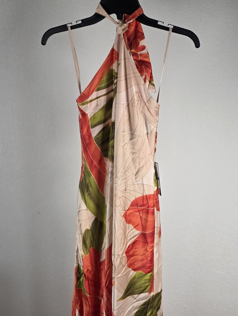 Seni & Cade NWT Floral Halter Maxi Dress Peach Red Green Size XL Events - Picture 4 of 12